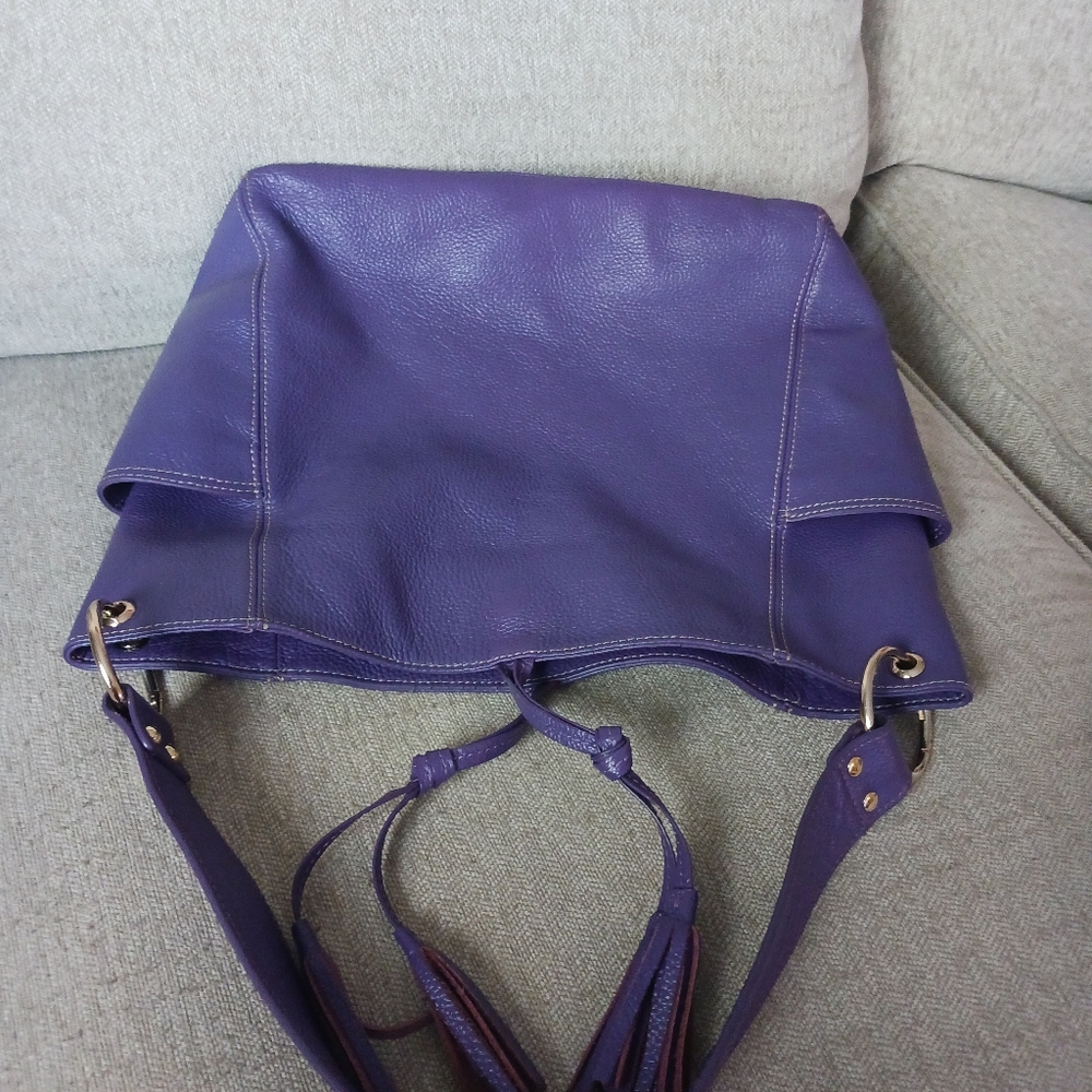 Laggo Purple Leather Shoulders  Bag - Picture 13 of 13